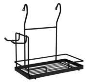 Полка многоцелевая мини с крючками АХ_221 ЧЕРНЫЙ