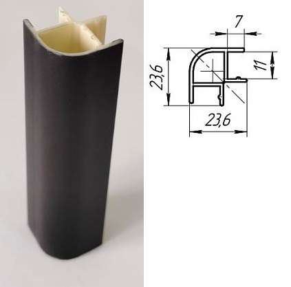 Угол 90 (внешний) 100 мм Черный (Ижевск)